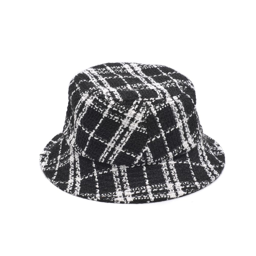 Product Image of Urban Expressions Plaid Bucket Hat Bucket Hat 818209014717 View 5 | Black White