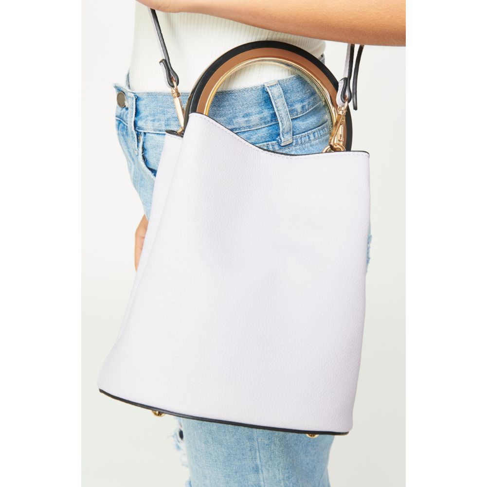 Woman wearing Lavender Urban Expressions Bernadette Crossbody 840611145444 View 2 | Lavender