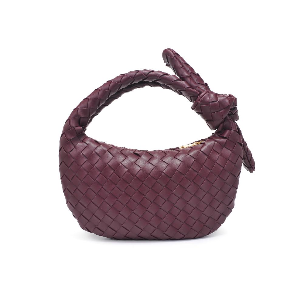 Woman wearing Merlot Urban Expressions Lizbeth Clutch 840611127822 View 7 | Merlot