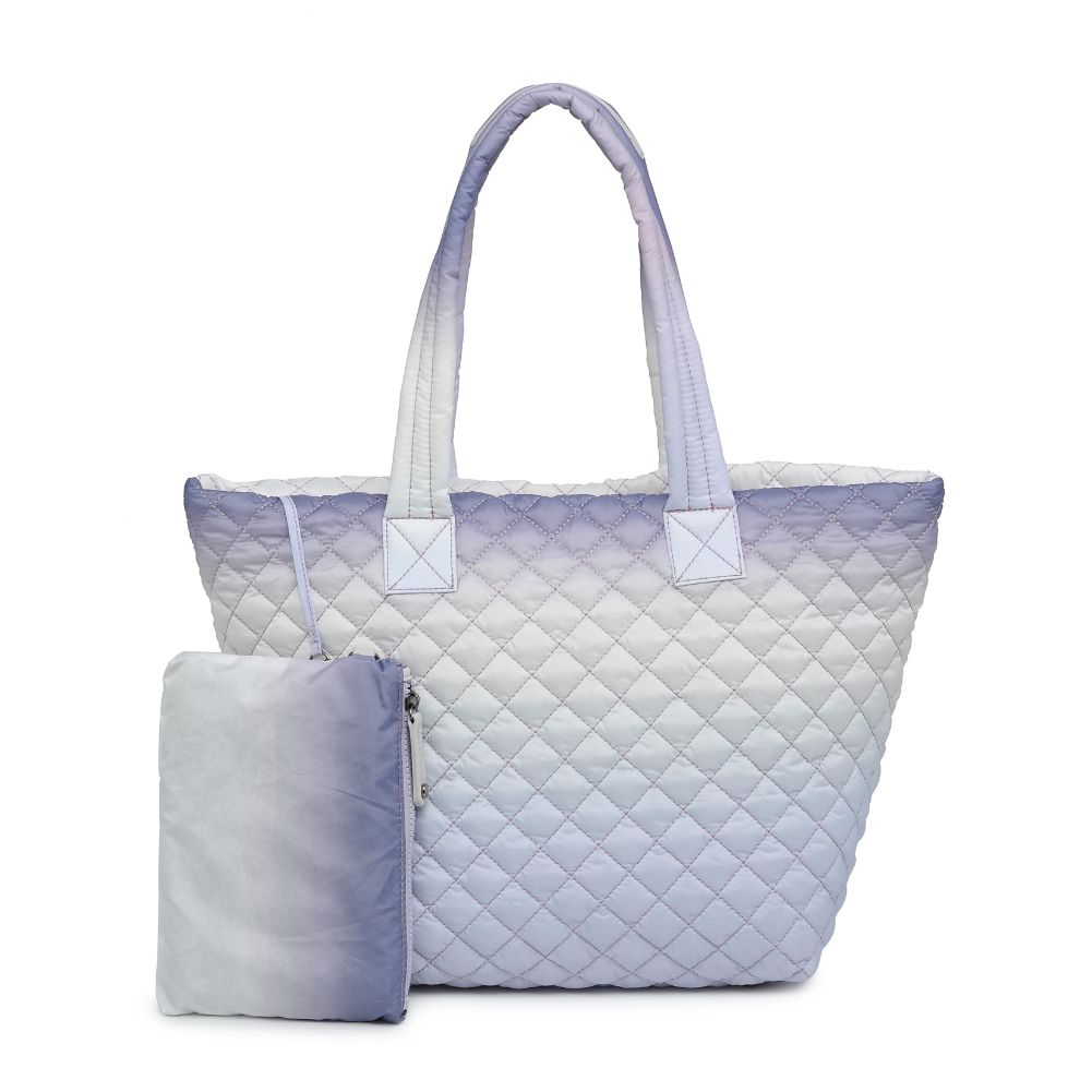 Woman wearing Lavender Multi Urban Expressions Breakaway Tote 818209018470 View 5 | Lavender Multi
