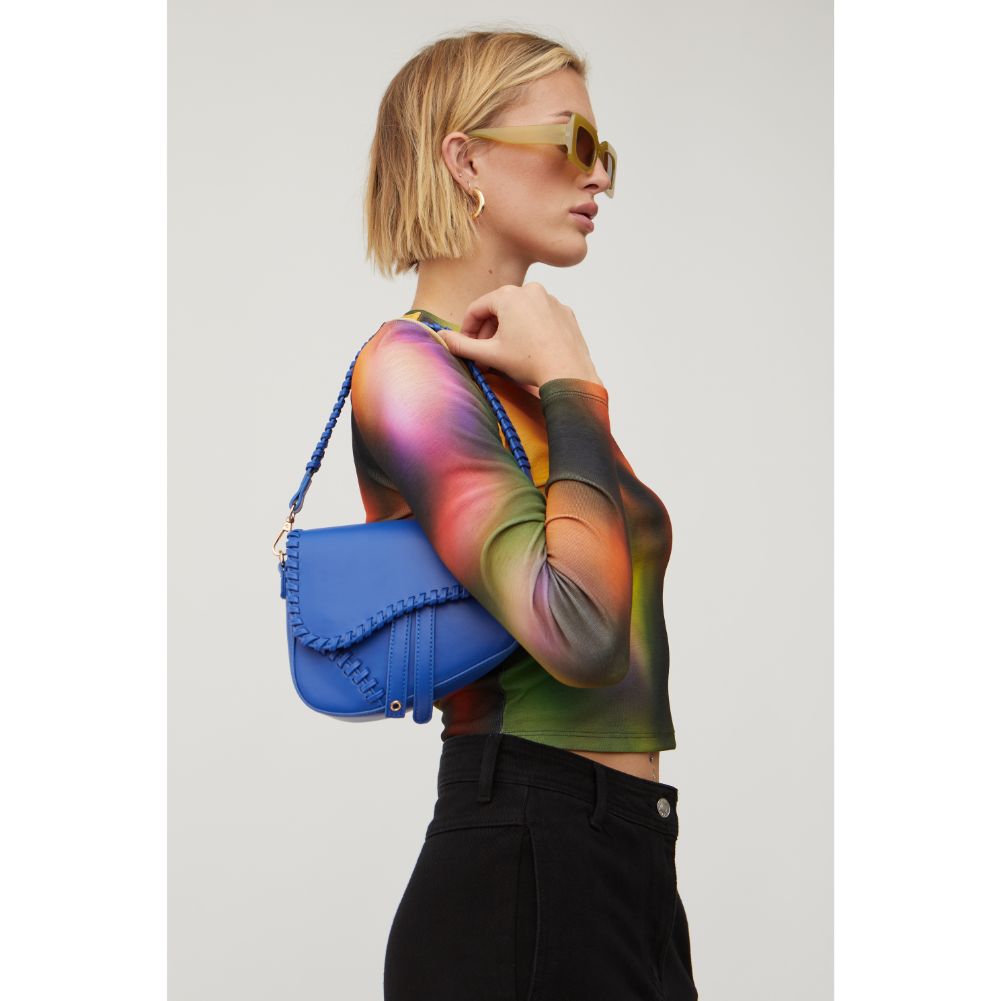 Woman wearing Electric Blue Urban Expressions Sloane Crossbody 840611128065 View 2 | Electric Blue