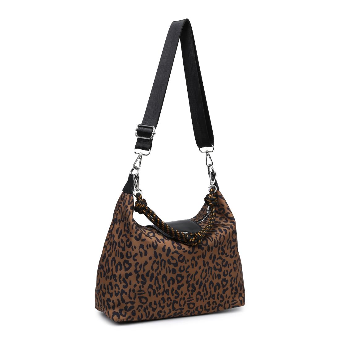 Woman wearing Leopard Urban Expressions Nova Hobo 840504206115 View 6 | Leopard