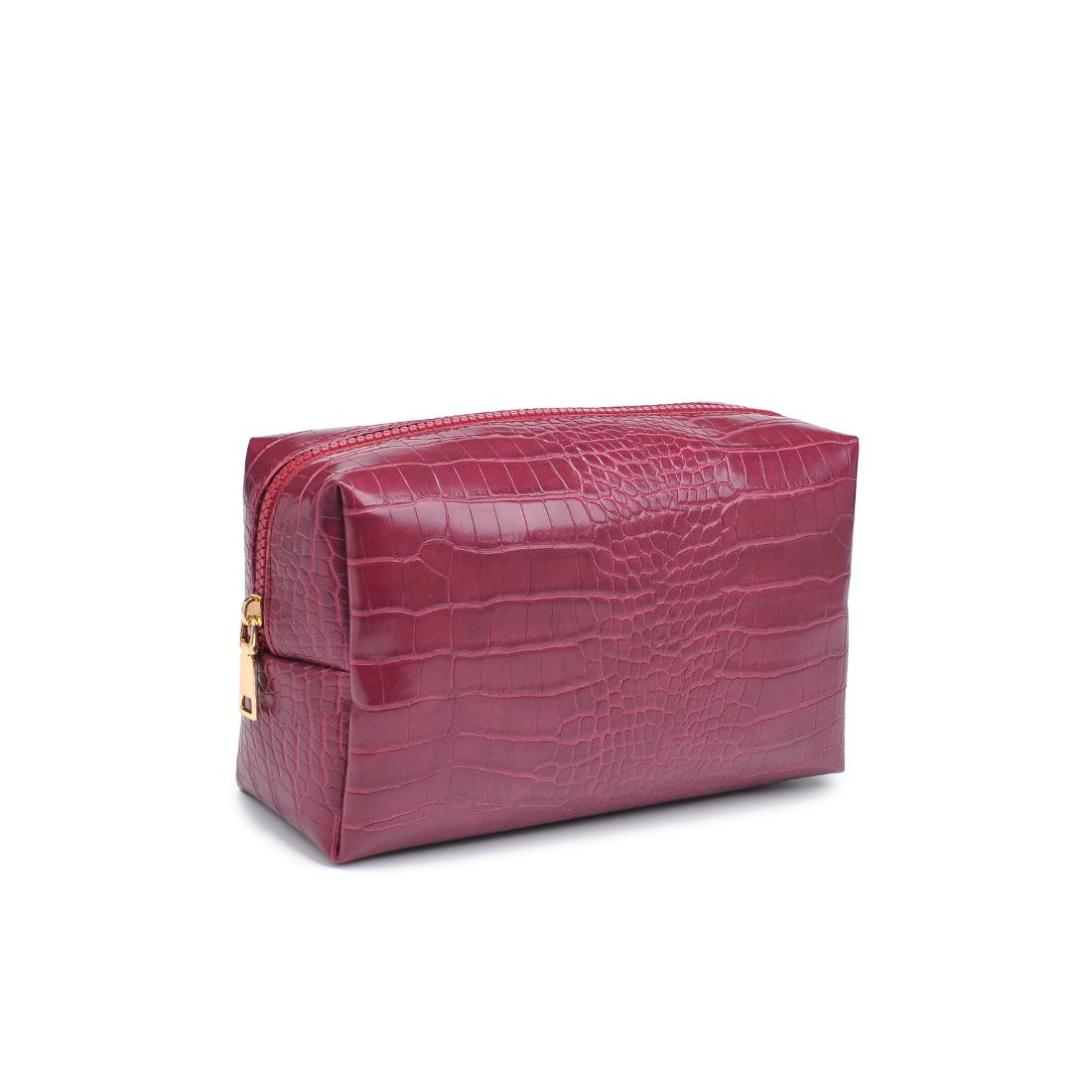 Urban Essentials Croc Chic Cosmetic & Travel Organizer Pouch 840611197276 View 6 | Red