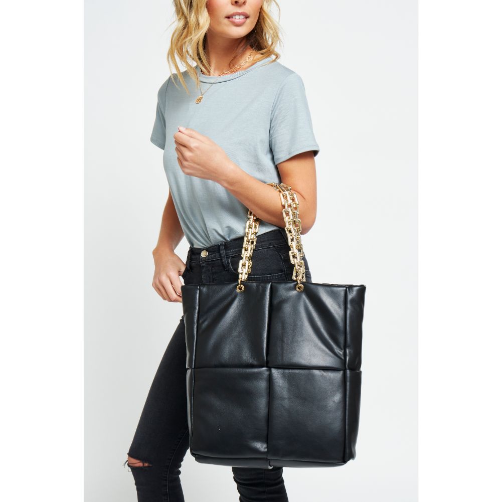 Woman wearing Black Urban Expressions Zoe Tote 840611178565 View 1 | Black