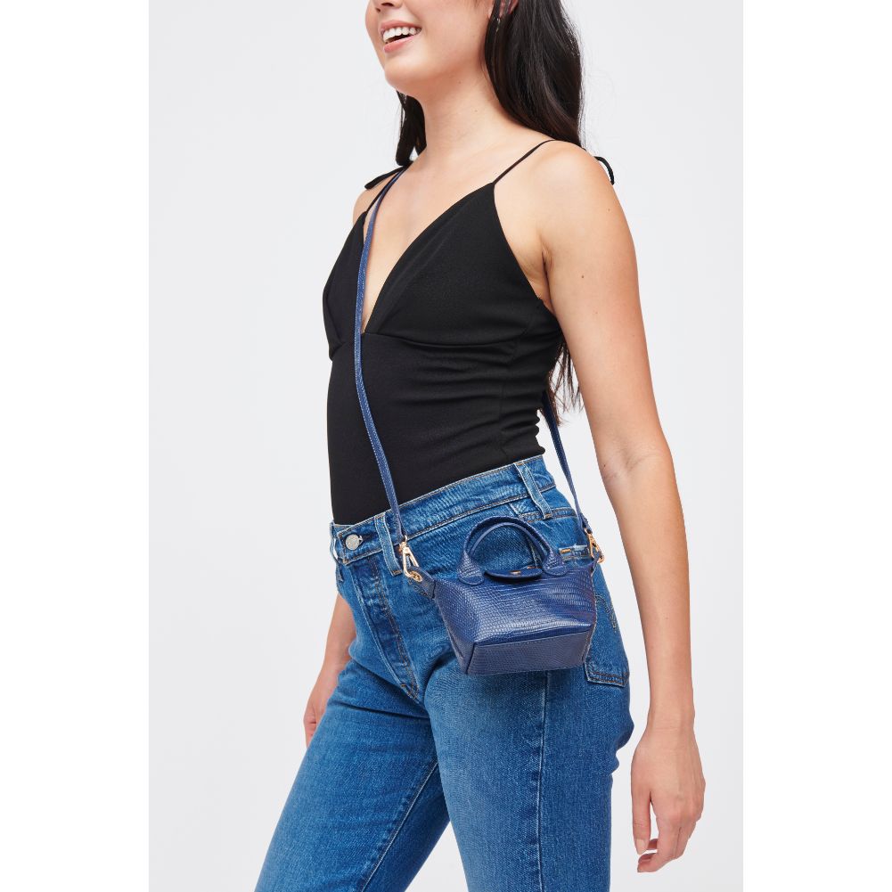 Woman wearing Navy Urban Expressions Hayley Mini Bag 840611185730 View 2 | Navy