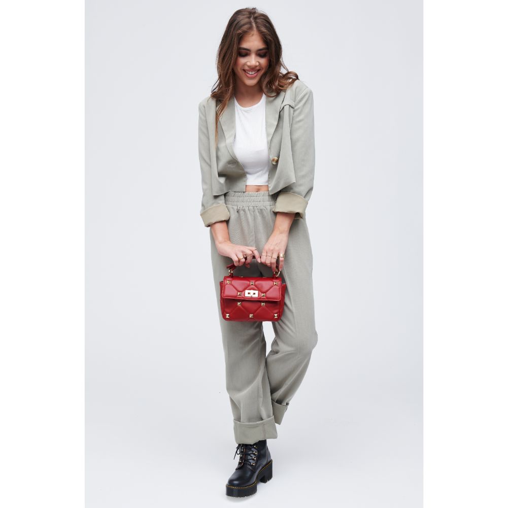 Woman wearing Red Urban Expressions Aiza Crossbody 818209010573 View 4 | Red