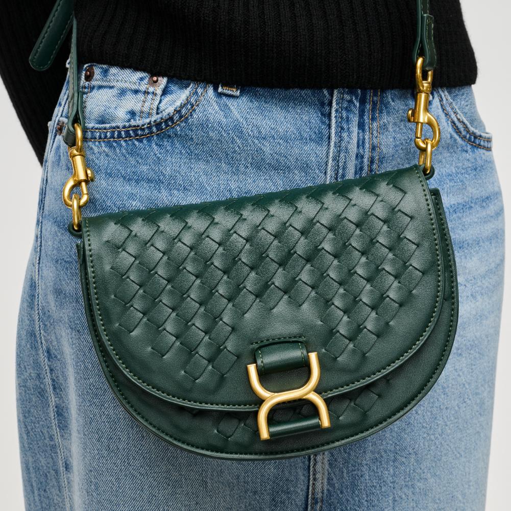 Woman wearing Forest Urban Expressions Alise Crossbody 840611194046 View 4 | Forest