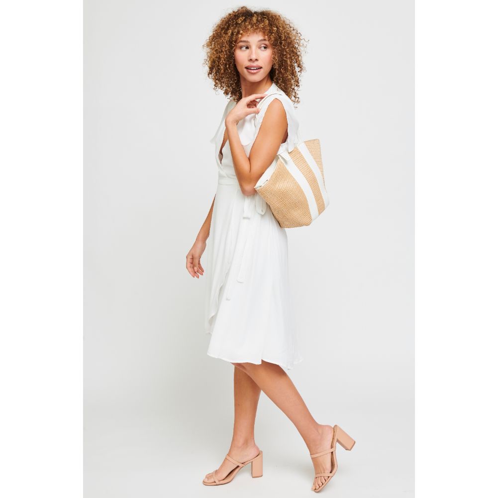 Woman wearing White Urban Expressions La Jolla Tote 840611179173 View 4 | White