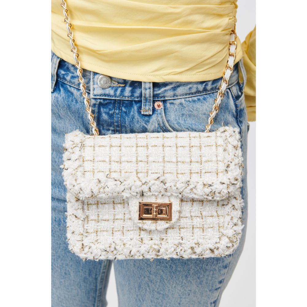 Woman wearing Cream Multi Urban Expressions Suzie Crossbody 840611106919 View 1 | Cream Multi
