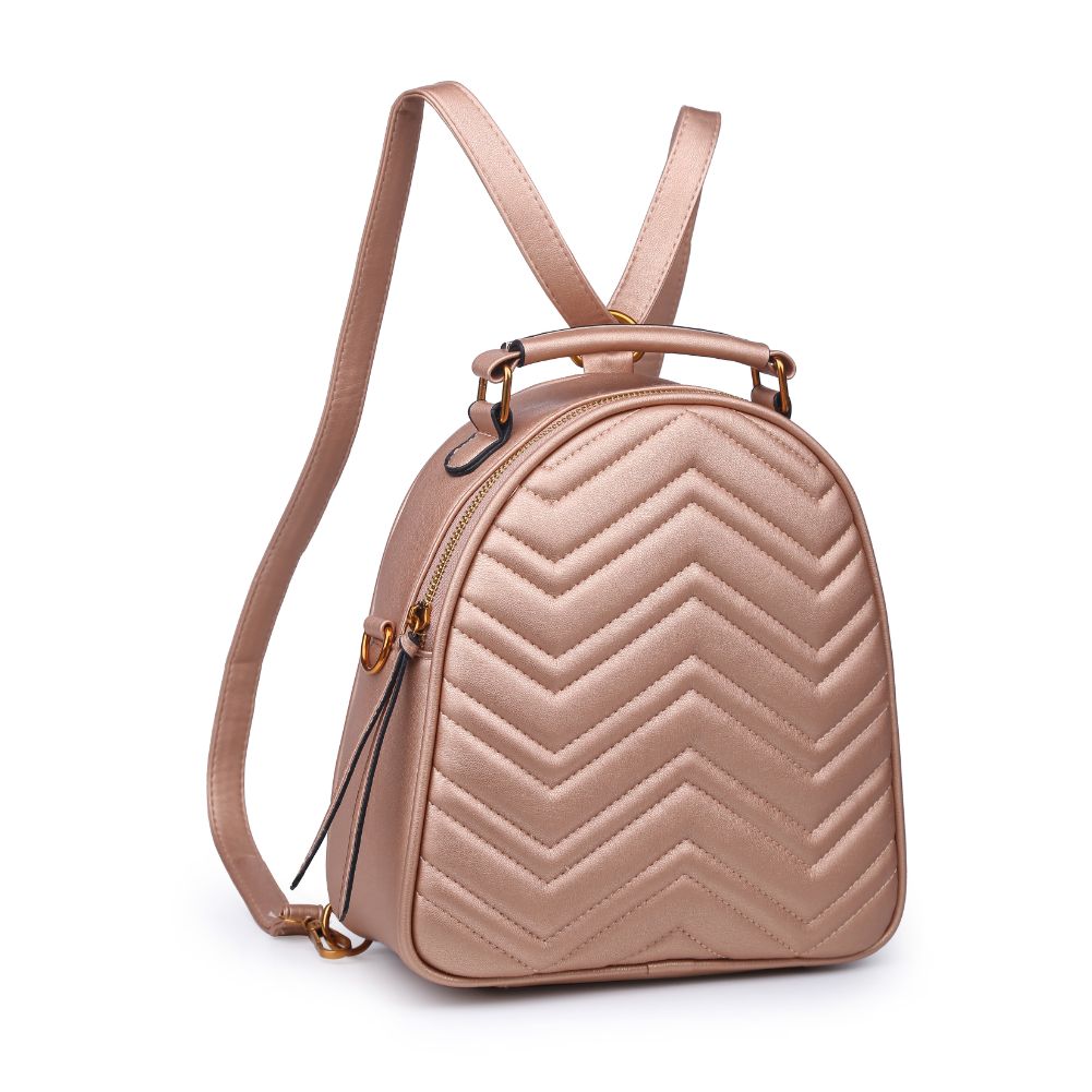 Product Image of Urban Expressions Cameron V Stitch Single Zip Backpack 840611168542 View 2 | Rose Gold