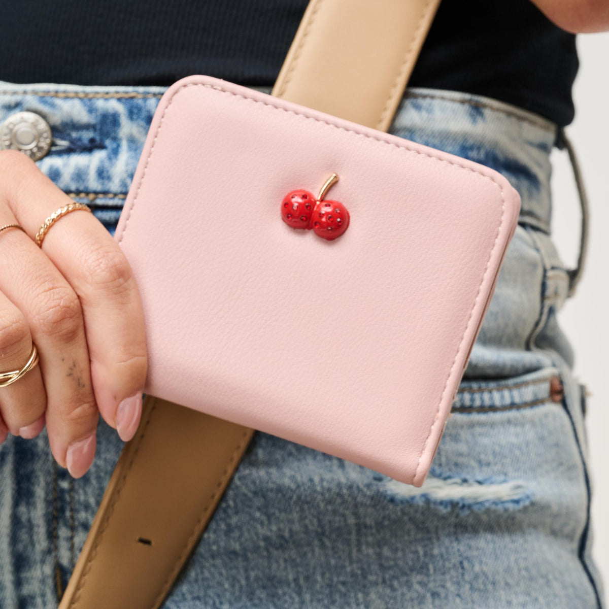 Woman wearing Pink Urban Expressions Lucy Wallet 840504203978 View 1 | Pink
