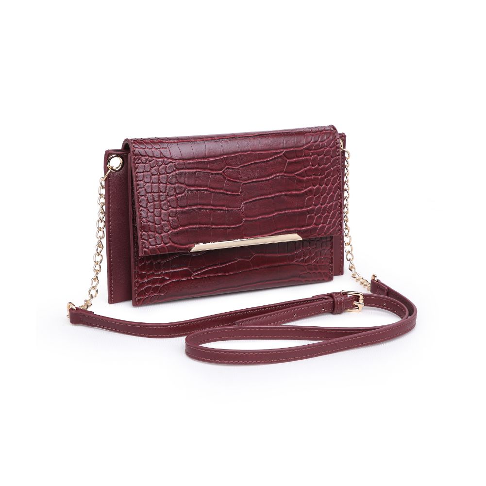 Product Image of Urban Expressions Asher Croc Crossbody 840611165398 View 6 | Burgundy