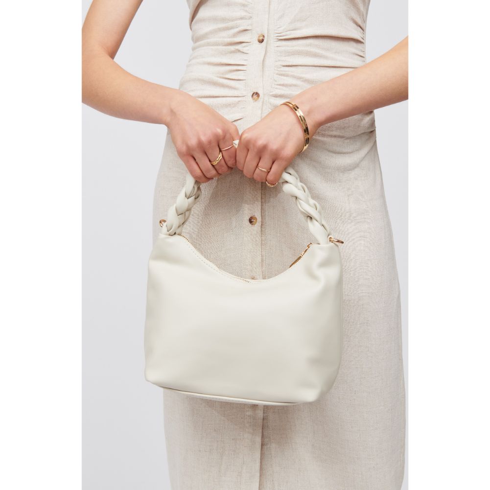 Woman wearing Oatmilk Urban Expressions Laura Shoulder Bag 818209016698 View 4 | Oatmilk