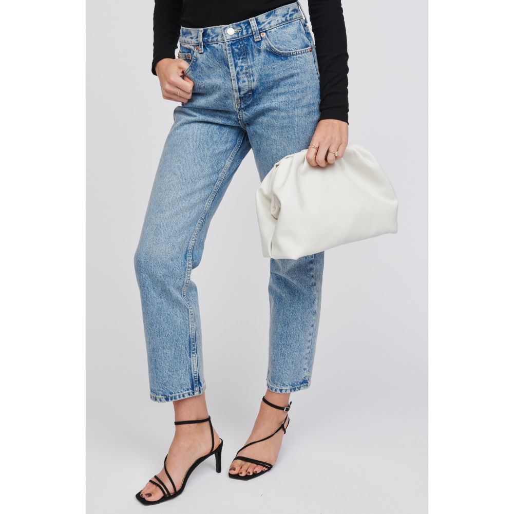 Woman wearing Ivory Urban Expressions Yasmina Clutch 818209016322 View 1 | Ivory