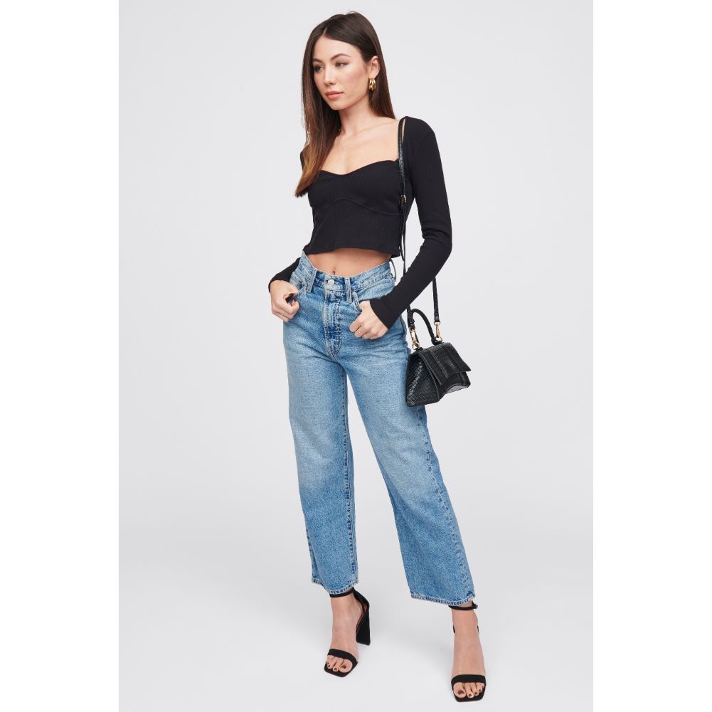 Woman wearing Black Urban Expressions Lucas - Woven Top Handle 818209018364 View 3 | Black