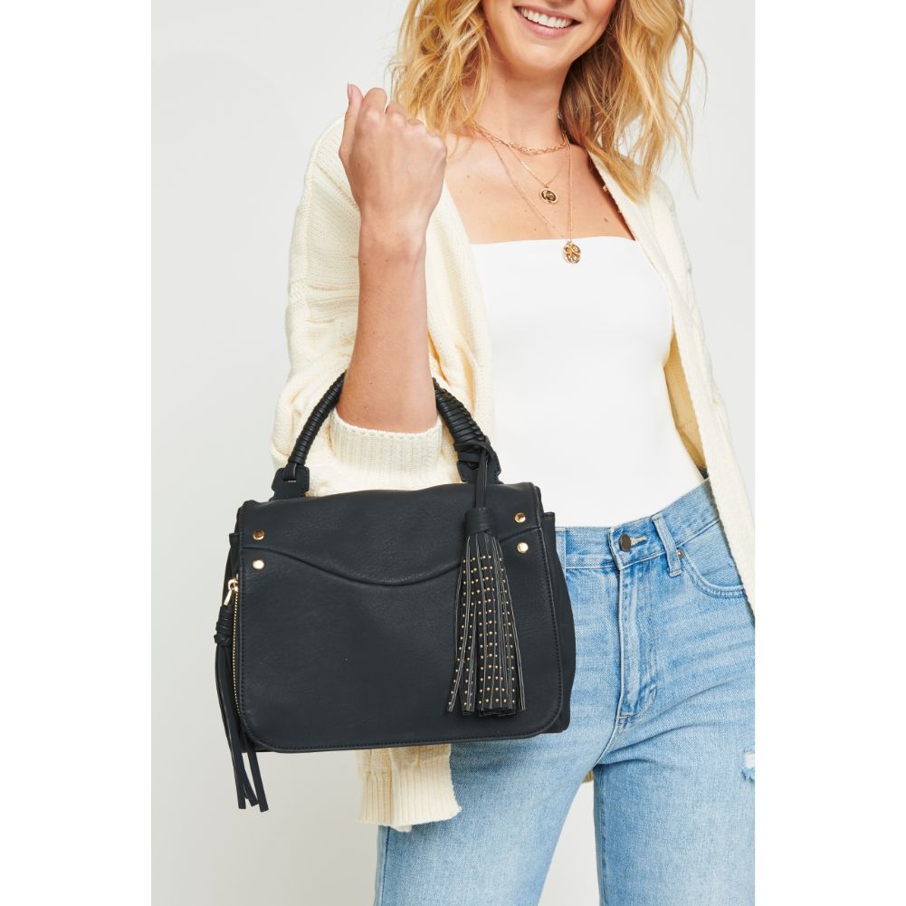 Woman wearing Black Urban Expressions Jonah Satchel 840611144843 View 3 | Black