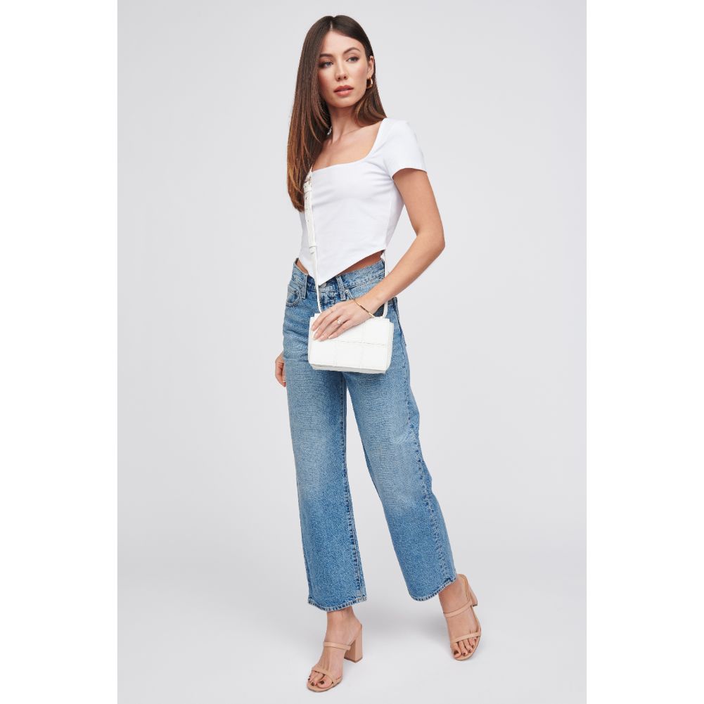 Woman wearing White Urban Expressions Amanda Crossbody 818209016063 View 3 | White