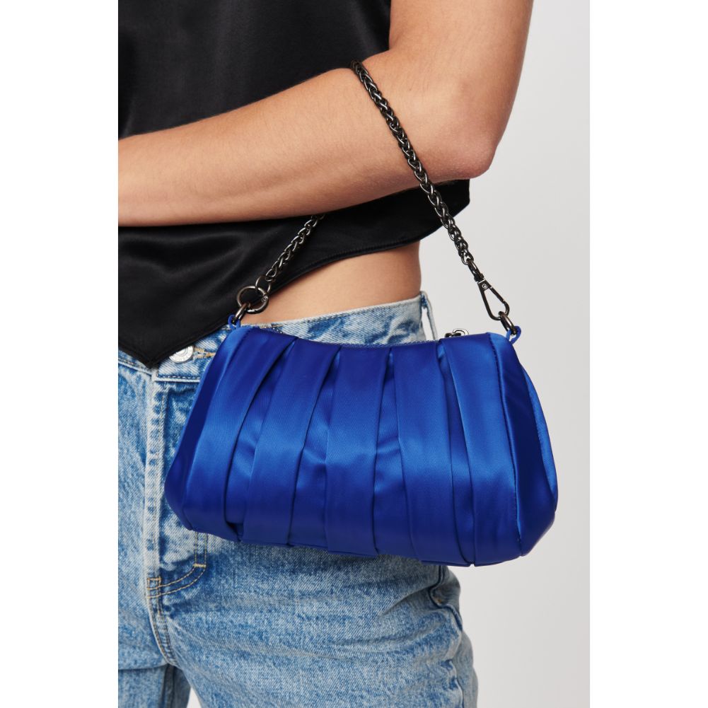 Woman wearing Cobalt Urban Expressions Sonya Evening Bag 840611108616 View 3 | Cobalt