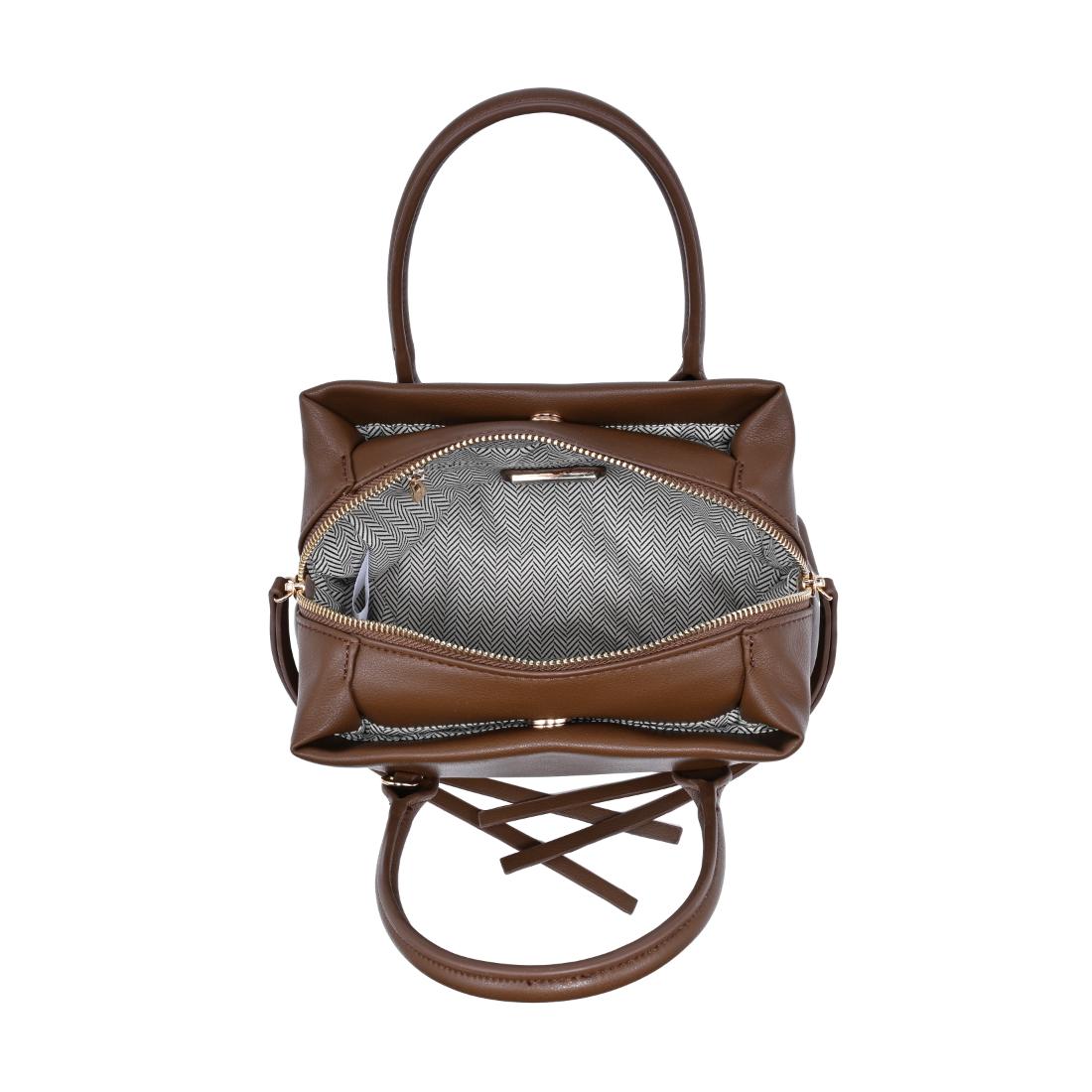 Woman wearing Chocolate Urban Expressions Logan Crossbody 840504205361 View 9 | Chocolate