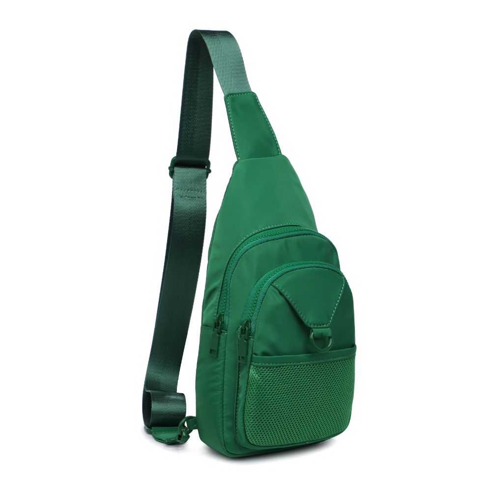 Woman wearing Green Urban Expressions Walker - Nylon Sling Backpack 840611110657 View 6 | Green