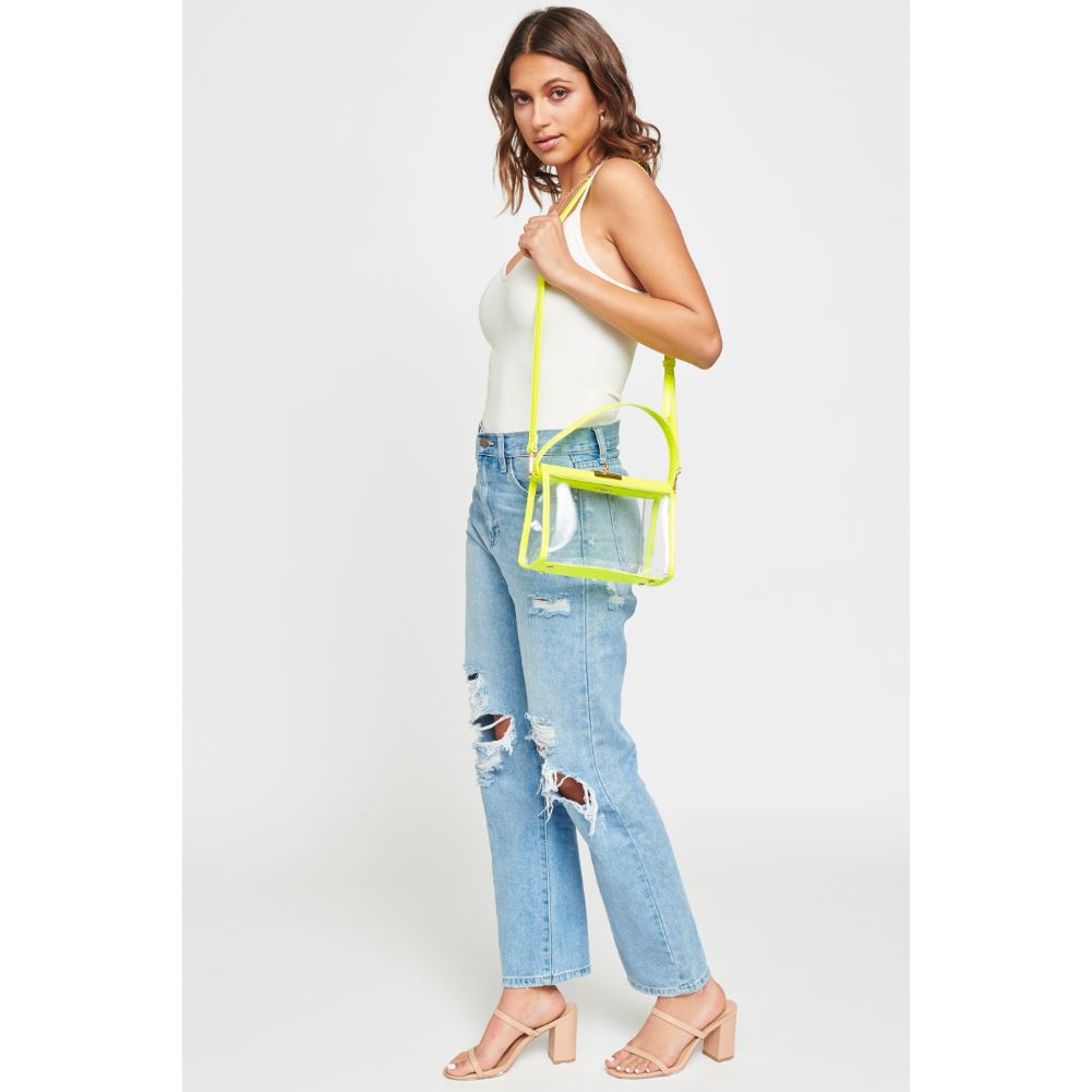 Woman wearing Neon Yellow Urban Expressions Judy Crossbody 840611170422 View 3 | Neon Yellow