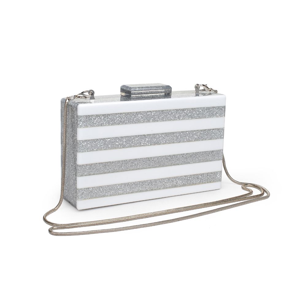Product Image of Urban Expressions Ariel Evening Bag 840611171375 View 2 | White Silver