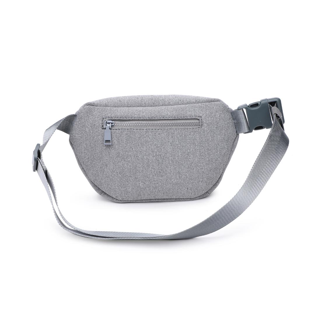 Woman wearing Heather Grey Urban Expressions Celestine Belt Bag 840504200212 View 7 | Heather Grey
