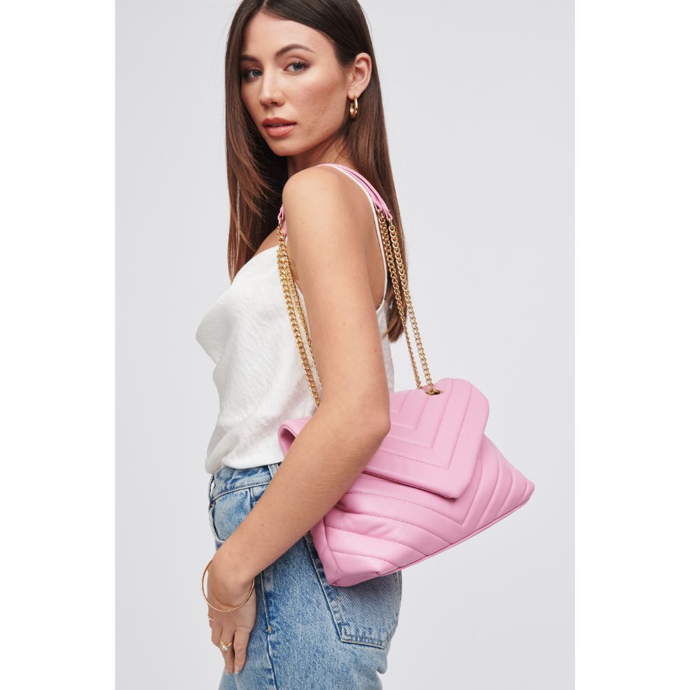 Woman wearing Carnation Urban Expressions Ivy Crossbody 818209018456 View 4 | Carnation