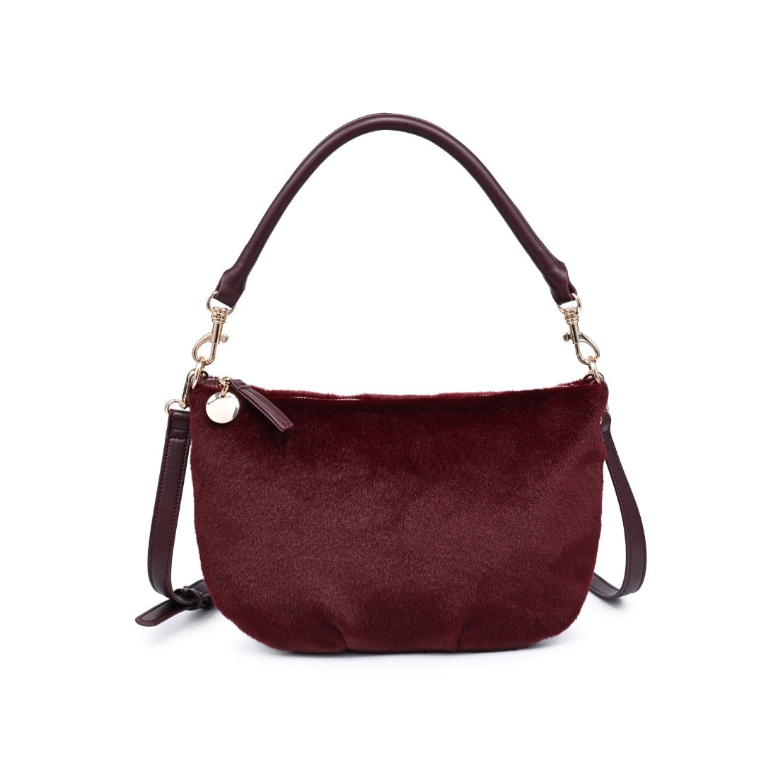 Urban Expressions Jordan - Faux Fur Crossbody 840504211843 View 5 | Burgundy