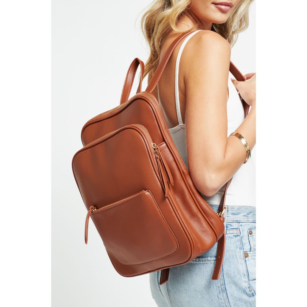 Woman wearing Cognac Urban Expressions Carly Backpack 840611174444 View 1 | Cognac