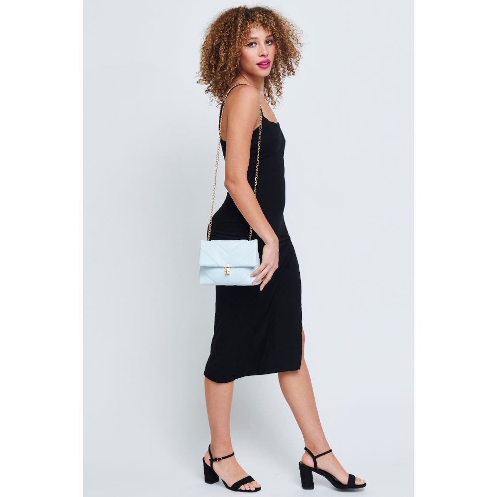 Woman wearing Ice Blue Urban Expressions Samantha Crossbody 840611178930 View 3 | Ice Blue