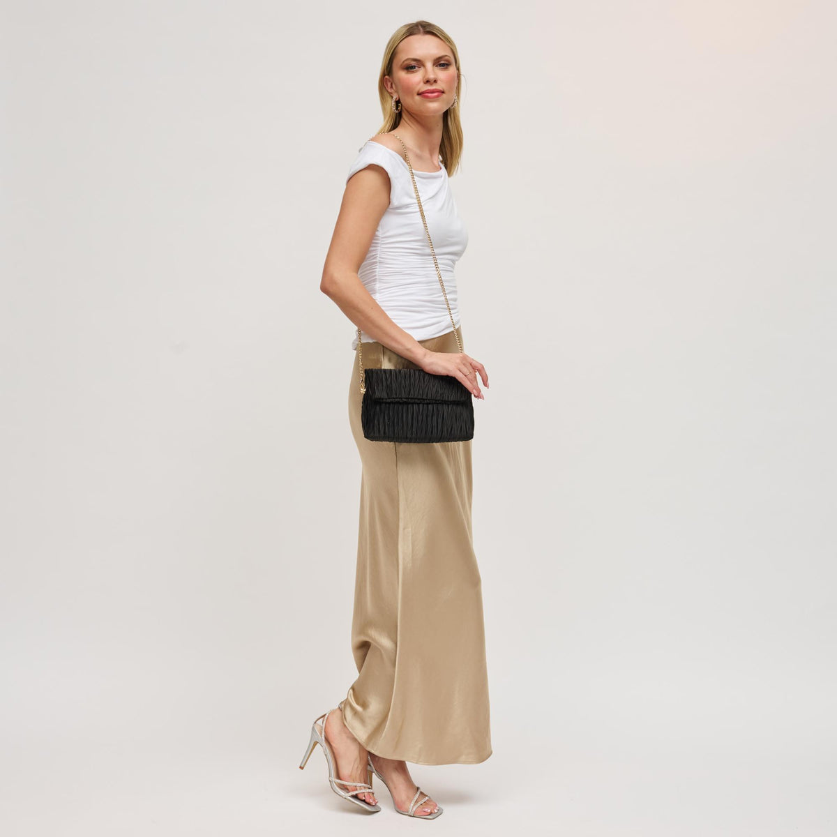 Woman wearing Black Urban Expressions Annette Clutch 840611198617 View 4 | Black