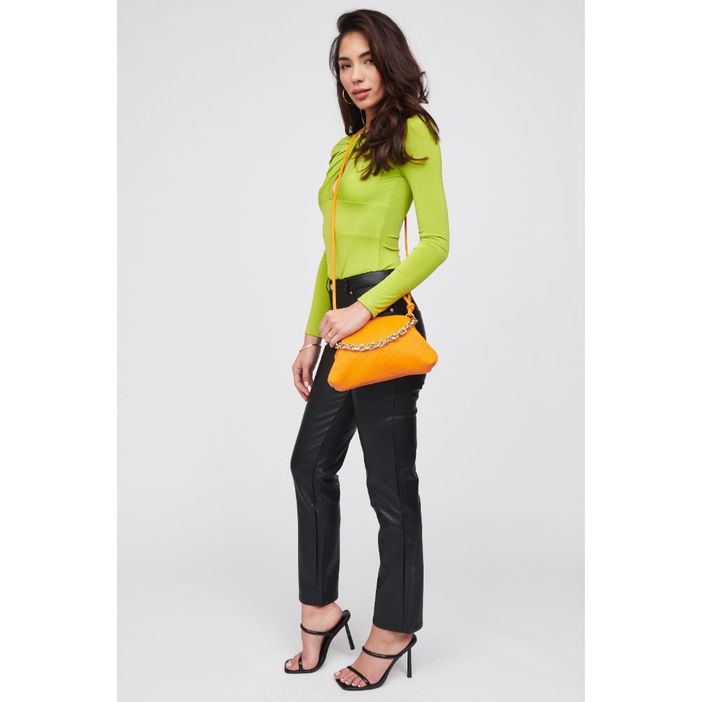 Woman wearing Tangerine Urban Expressions Analisa Crossbody 818209015530 View 3 | Tangerine