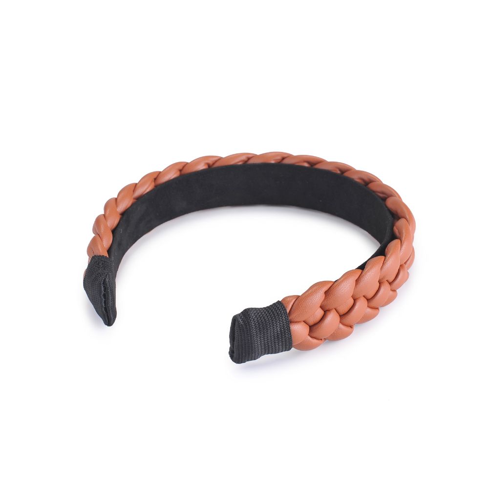 Product Image of Urban Expressions Braided Vegan Leather Headband Headband 818209014298 View 7 | Chocolate