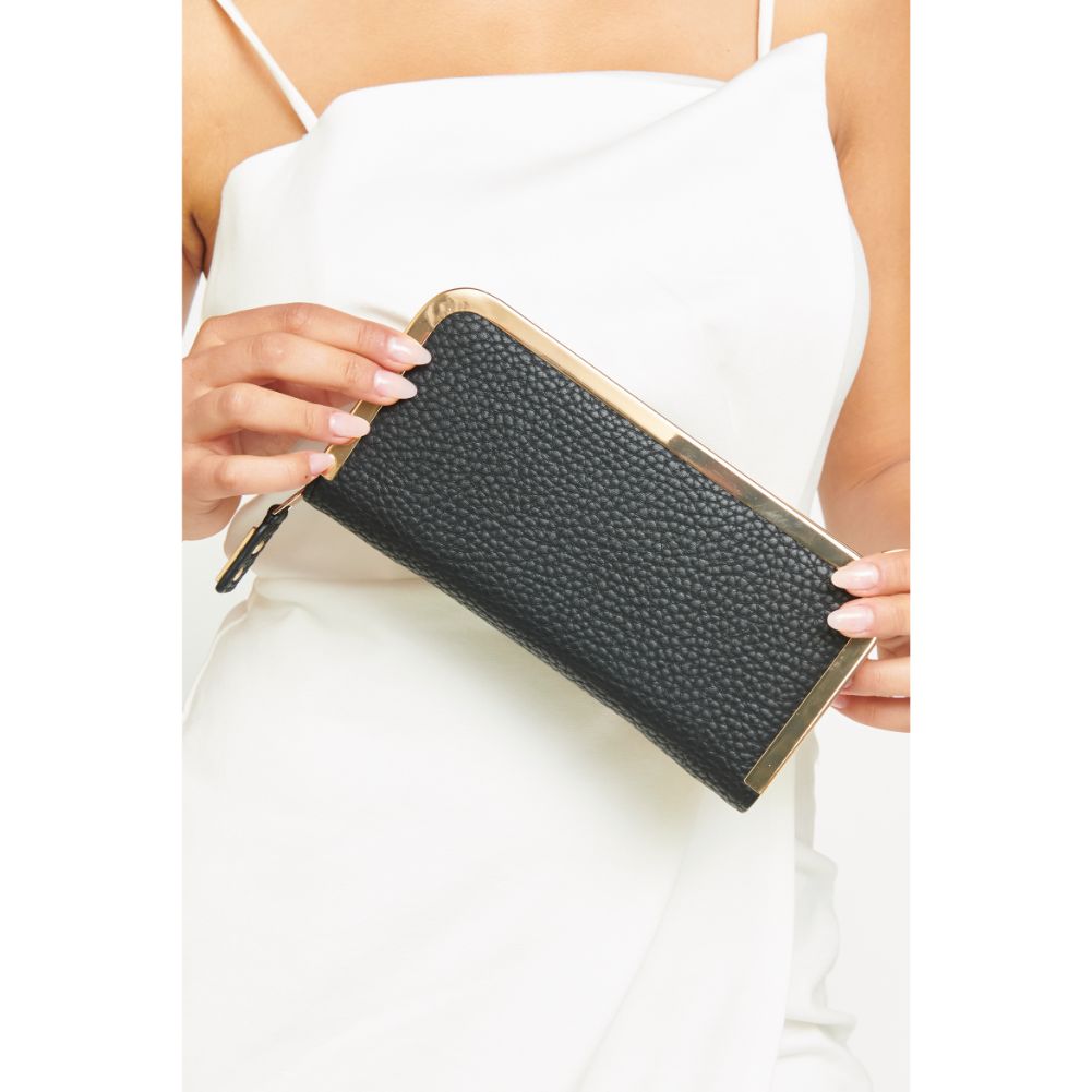 Woman wearing Black Urban Expressions Trenton Wallet 700355468462 View 2 | Black