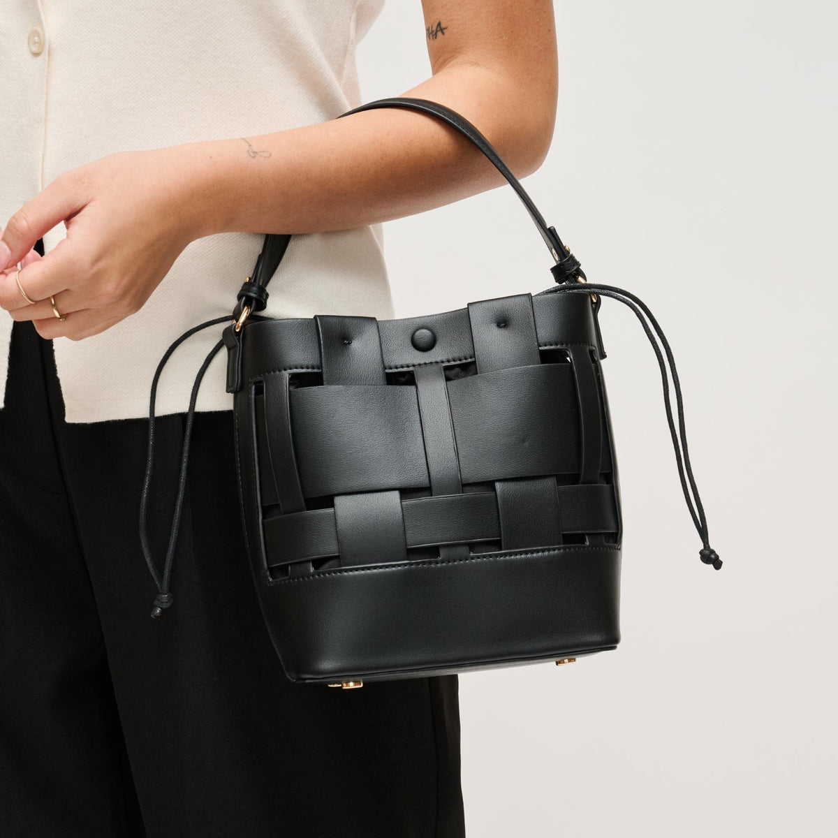 Woman wearing Black Urban Expressions Parker Crossbody 840504205446 View 1 | Black
