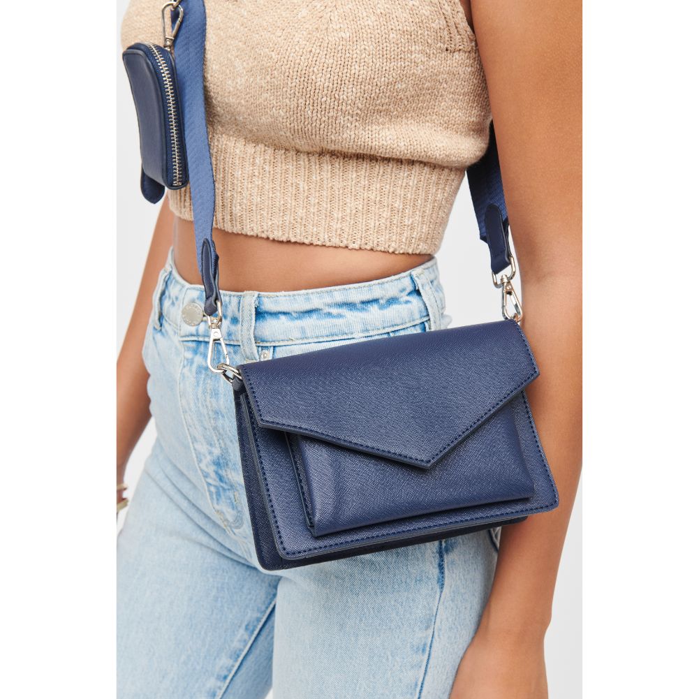 Woman wearing Midnight Urban Expressions Fannie Crossbody 840611185433 View 1 | Midnight