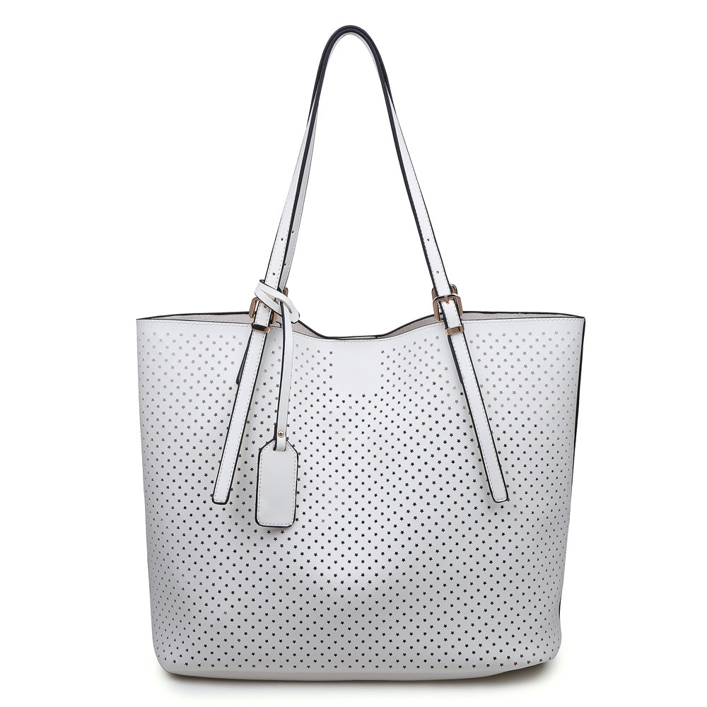 Woman wearing White Urban Expressions Payson Tote NA-840611141040 View 5 | White