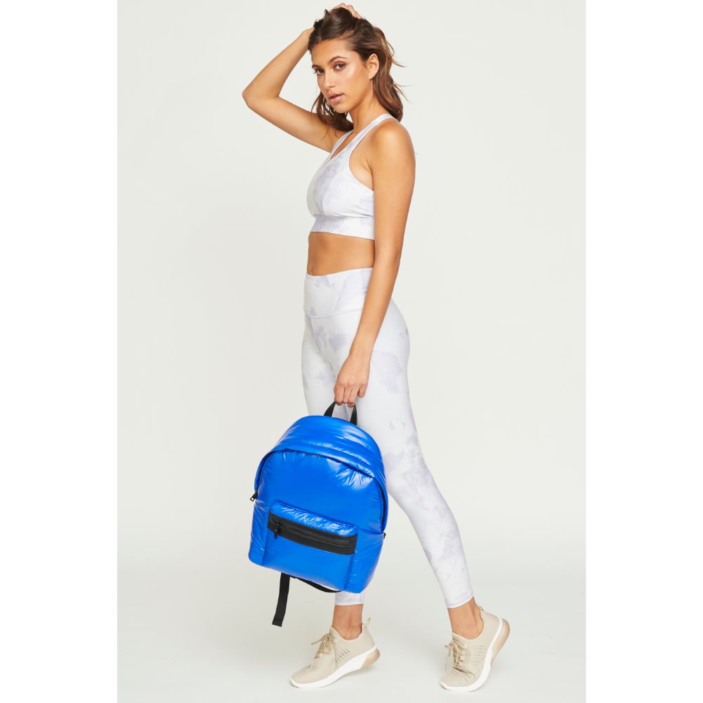 Woman wearing Blue Urban Expressions Emerson Backpack 840611178527 View 3 | Blue