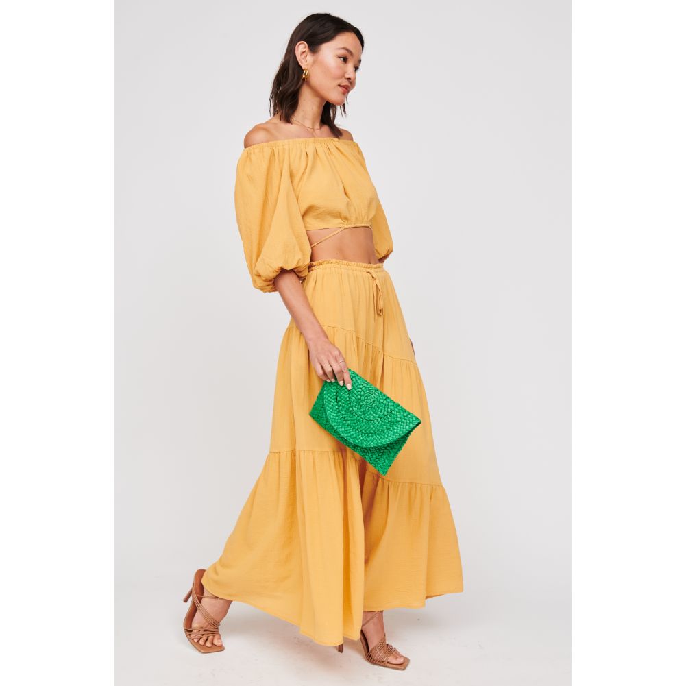 Woman wearing Green Urban Expressions Aegean Clutch 840611100740 View 3 | Green