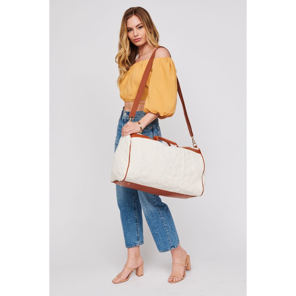 Woman wearing Ivory Tan Urban Expressions Winslow Weekender 818209018968 View 1 | Ivory Tan