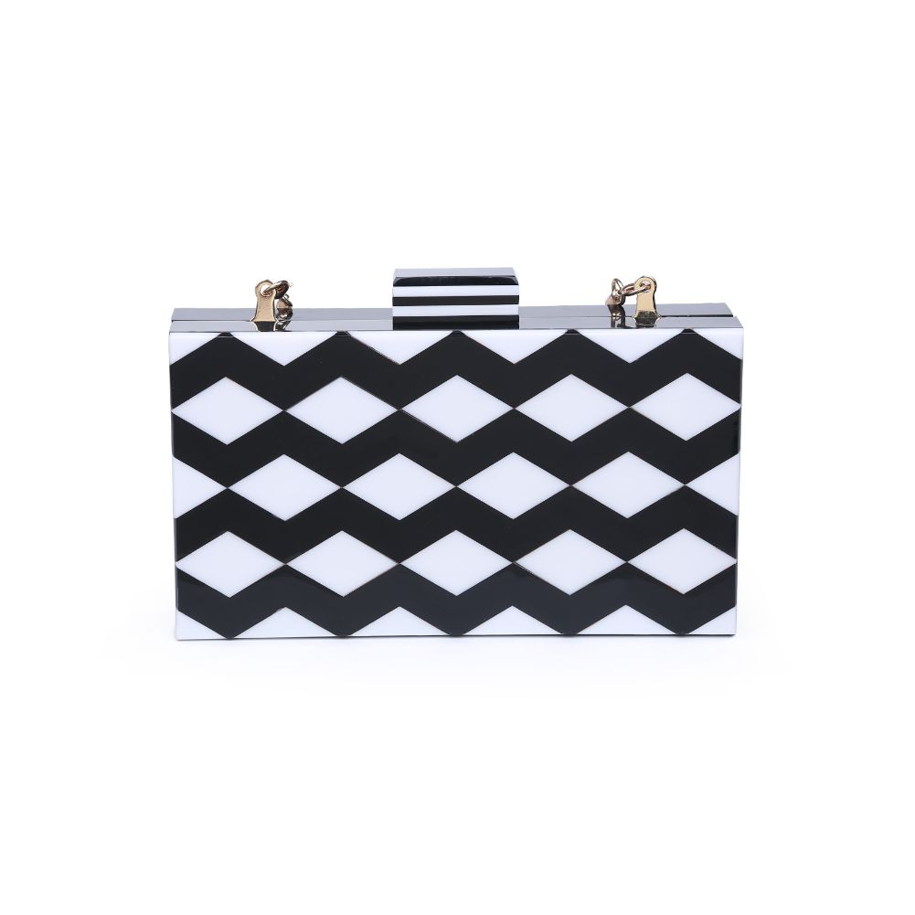 Woman wearing Black White Multi Urban Expressions Marrakesh Evening Bag 840611167781 View 7 | Black White Multi