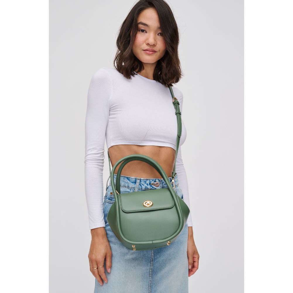 Woman wearing Sage Urban Expressions Marinette Crossbody 840611118066 View 4 | Sage