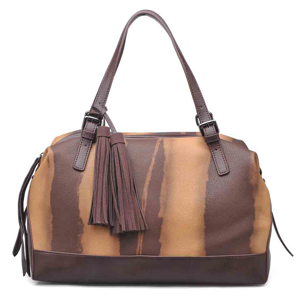 Woman wearing Tan Urban Expressions Wilder Satchel 840611122568 View 5 | Tan