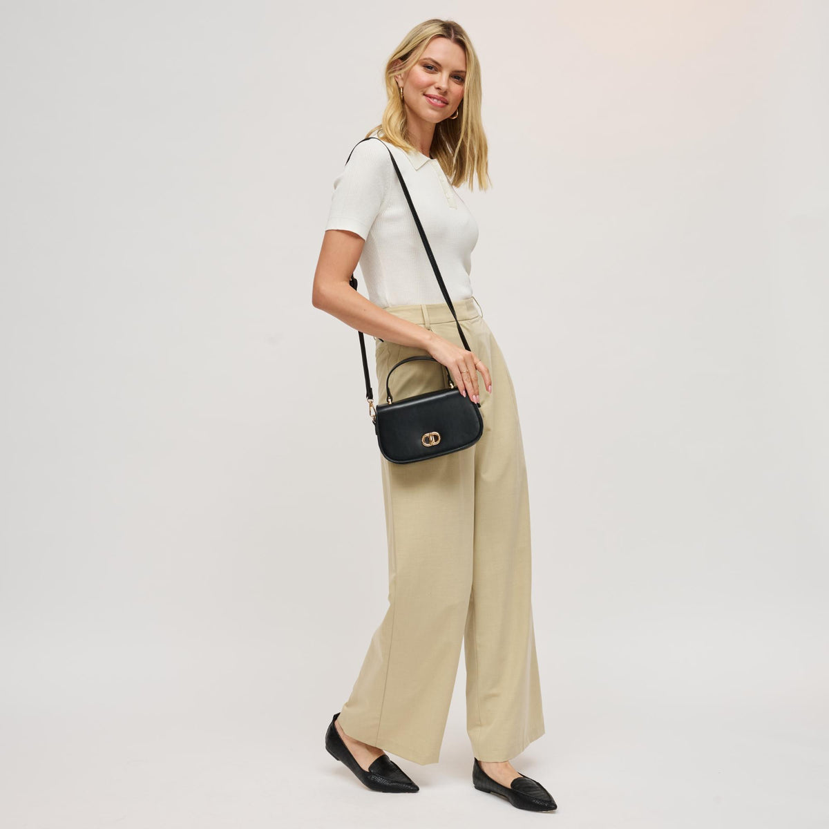 Woman wearing Black Urban Expressions Nadine Crossbody 840611198808 View 2 | Black