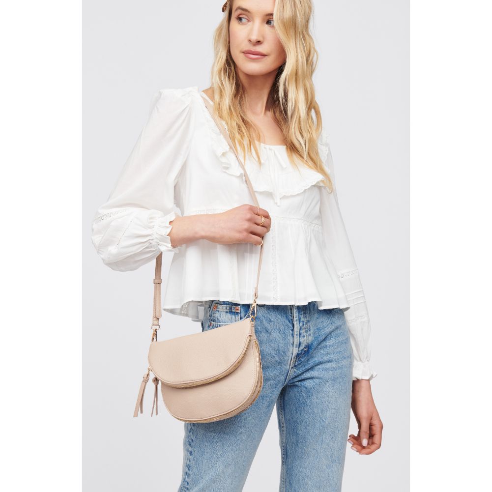 Woman wearing Almond Urban Expressions Holly Crossbody 818209015851 View 1 | Almond