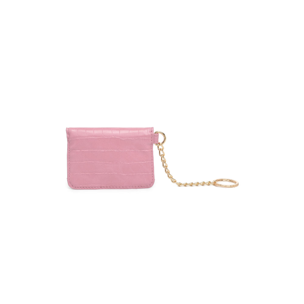 Woman wearing Mauve Urban Expressions Gia - Croco Card Holder 840611110787 View 7 | Mauve
