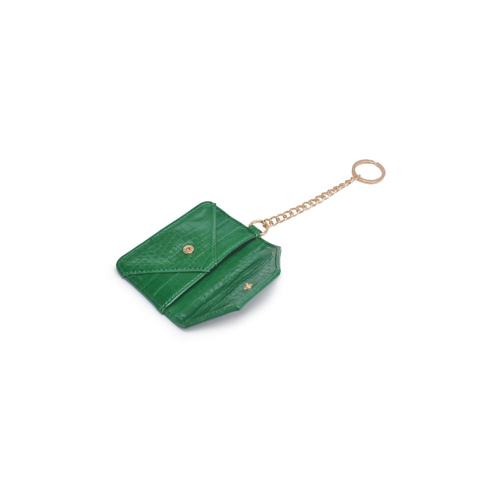 Woman wearing Kelly Green Urban Expressions Gia - Croco Card Holder 840611121646 View 9 | Kelly Green