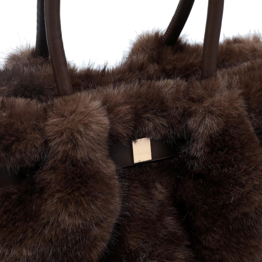 Urban Expressions Frostine - Faux Fur Crossbody 840504211096 View 8 | French Roast