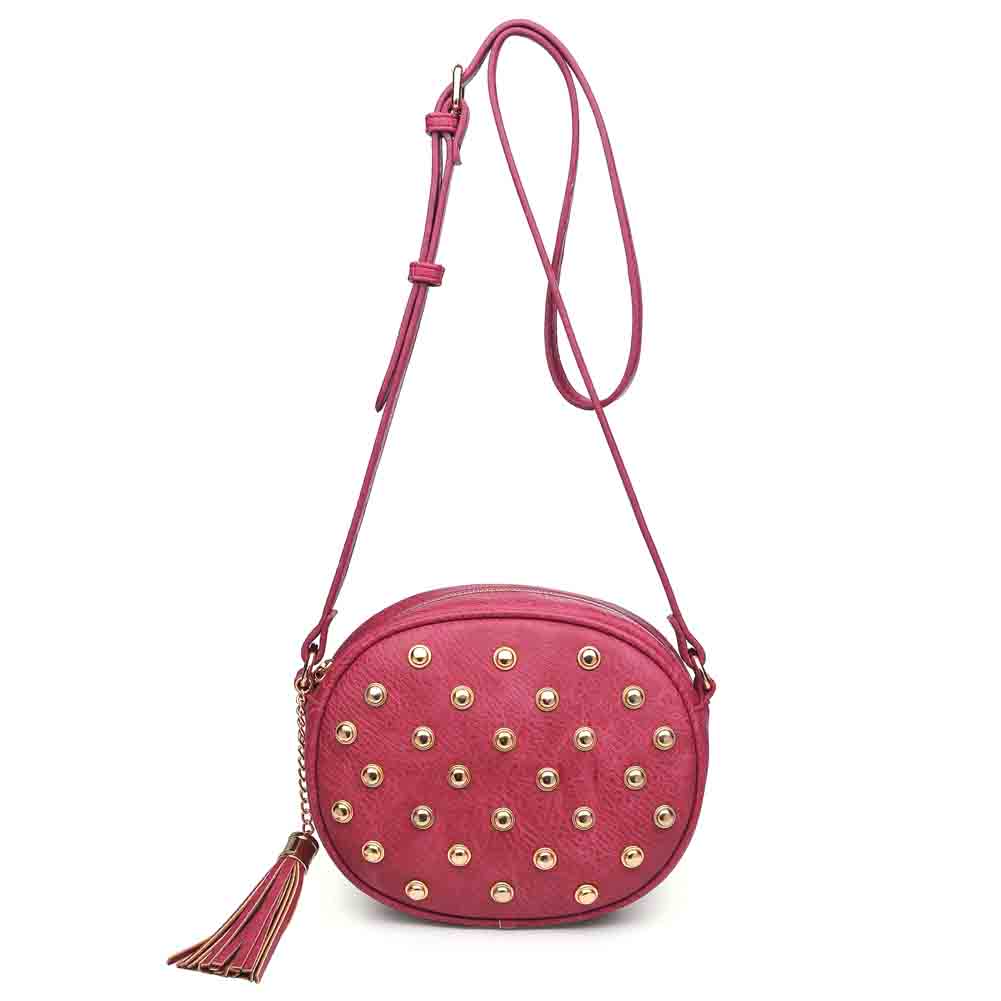 Woman wearing Wine Urban Expressions Delta Crossbody NA-840611133328 View 5 | Wine